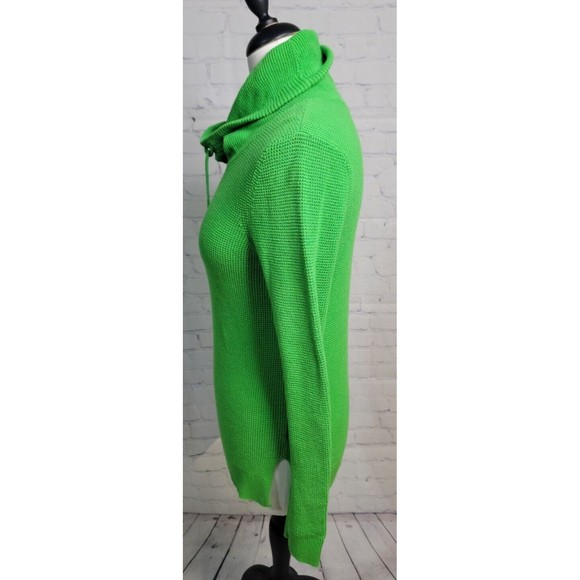 Lauren Ralph Lauren Waffle Knit Cowl Neck Green Sweater size Sm 100% Cotton - Picture 3 of 7
